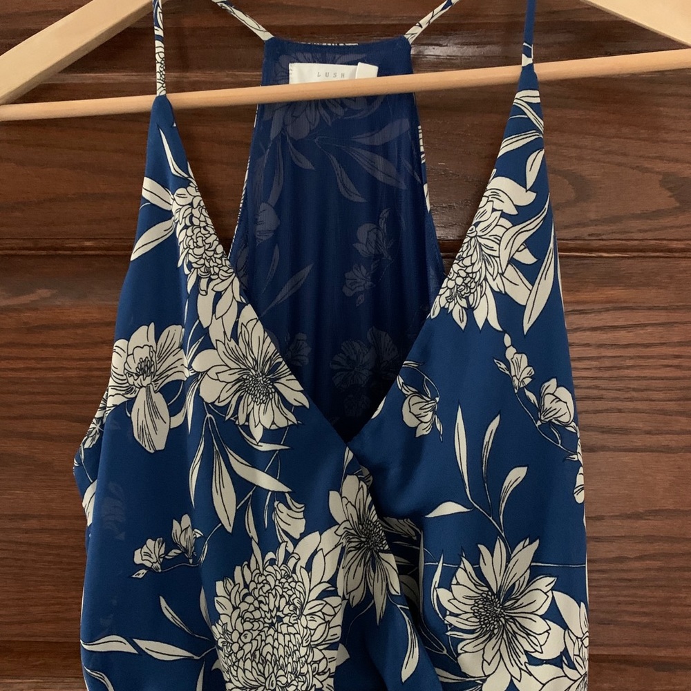 Blue floral Lush midi dress